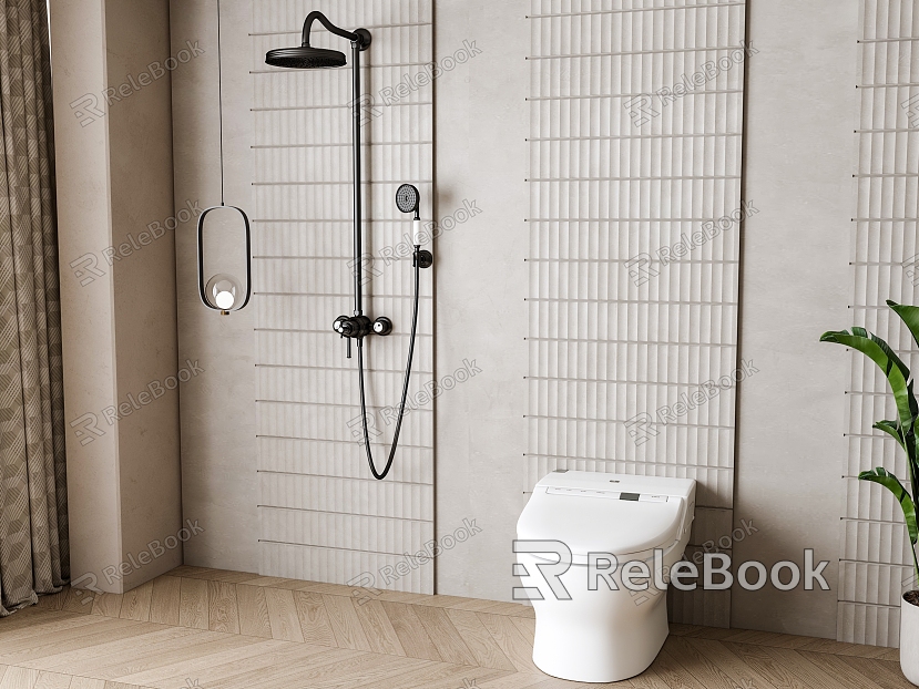 Bathroom shower toilet combination model