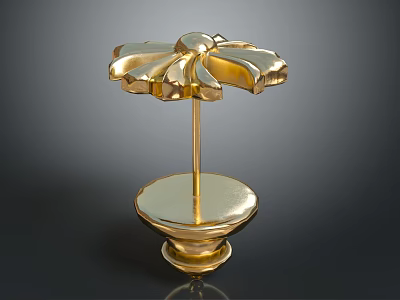 Golden Decorative Flower Shaped Hat Coat Stand Top Base Piece 3d model