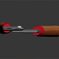 Professional Garden Scissors With Wooden Handles Red Connecting Parts And Metal Blades