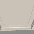 Elegant Simple Ceiling Design With Decorative Moldings And Light Color Square Pattern 3d model