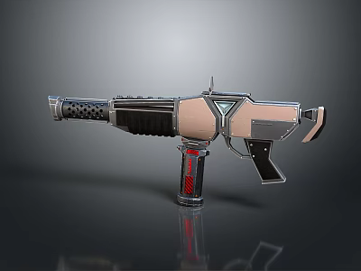 Futuristic Sci Fi Weapon With Metallic Finish Sleek Structure And Detailed Grip 3d model