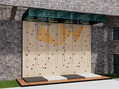 Climbing wall Rock climbing area 3d model