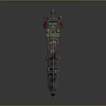 Retro Metal Mechanical Device With Green Red Circular Parts And Copper Accents