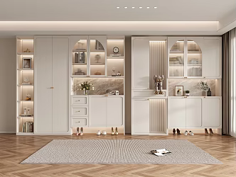 French Entrance Shoe Cabinet 3d model