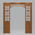 Decorative Wooden Door Frames Featuring Intricate Lattice Patterns And Three Different Designs 3d model