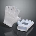 White Fingerless Gloves With Textured Design Two Pieces Stylish Comfort Accessory