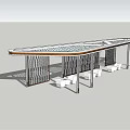 Modern Outdoor Pergola Design With Transparent Roof And White Cube Seats