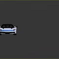 White Sports Car With Blue Accents Sleek Aerodynamic Design And Shiny Finish