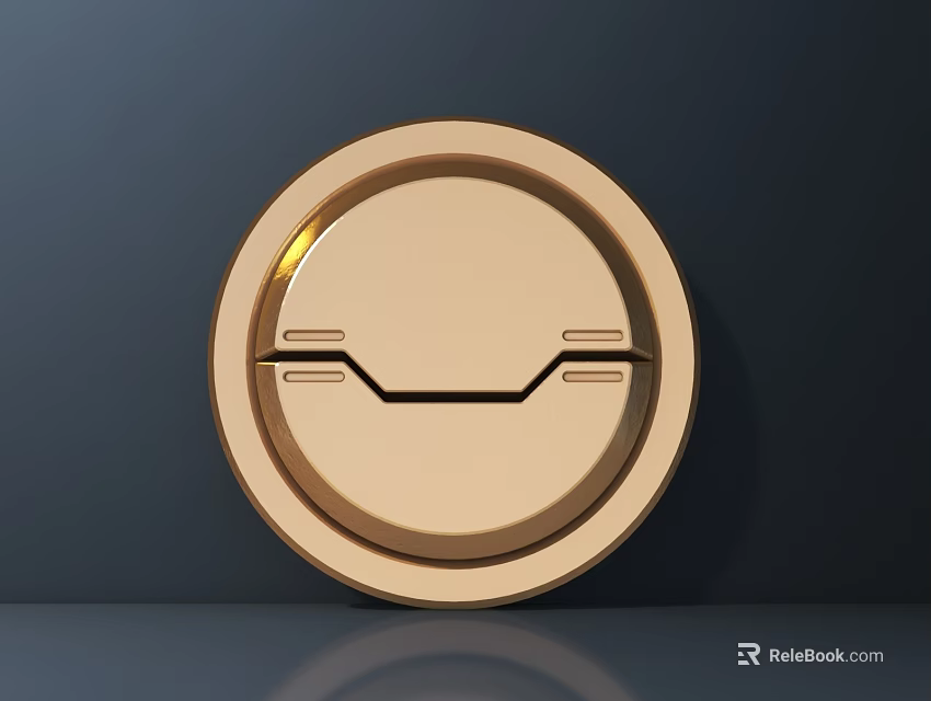 Golden Round Modern Minimalist Ceiling Light With Sleek Surface Design 3d model 
