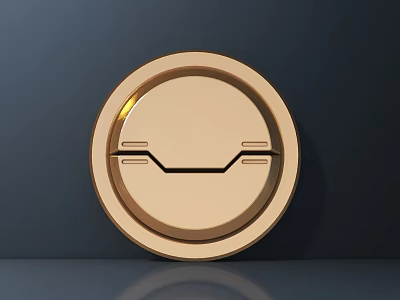 Golden Round Modern Minimalist Ceiling Light With Sleek Surface Design 3d model