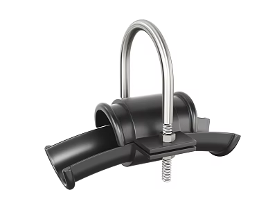 Industrial Equipment Black Body Metal U Shaped Clamp with Screw for Secure Mounting 3d model