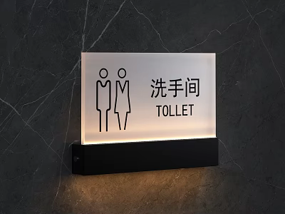 Wall Mounted Outdoor Light with Illuminated Toilet Indicator Sign Male Female Icons Text 3d model