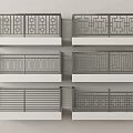 Stylish Modern Balcony Railings With Various Architectural Decorative Patterns And Designs 3d model