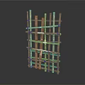 Wooden Lattice Fence With Crisscross Sticks Natural Rustic Garden Decoration