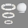 White Outdoor Lights Featuring Circular And Spherical Design Styles For Exteriors 3d model