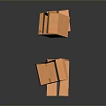 Orange Cardboard Boxes With Black Tape And Labels Floating On Dark Background With Reflections