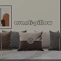Elegant Avanti Velvet Pillows Brown Gray Beige With Logo And Stitching For Home Decor