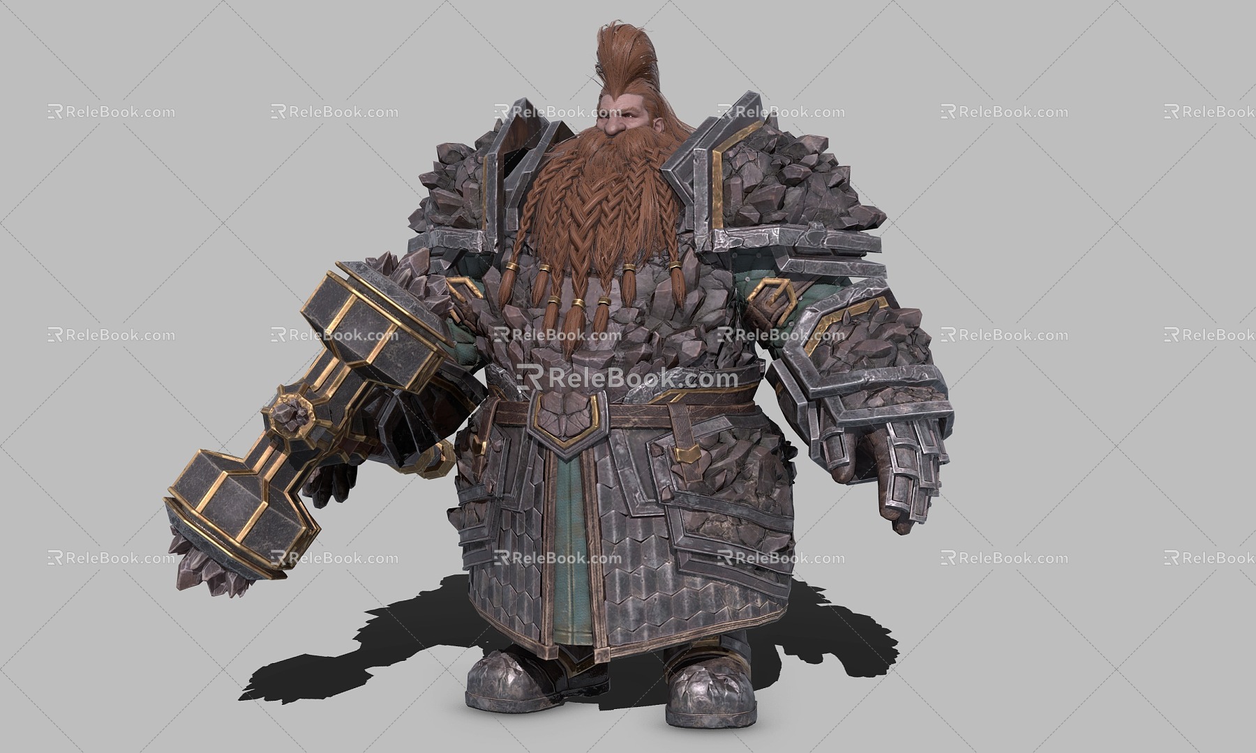 Dwarf King Berserker Leader 3d model