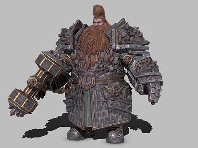 Dwarf King Berserker Leader 3d model