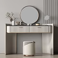 Light Luxury Dressing Table Dressing Table Stool Combination 3d model