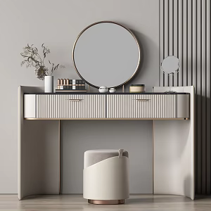 Light Luxury Dressing Table Dressing Table Stool Combination 3d model