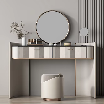 Light Luxury Dressing Table Dressing Table Stool Combination 3d model