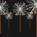 Garden Decor Dandelion Shaped Lights With White Illumination And Golden Poles