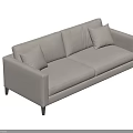 Light Colored Modern Fabric Two Seater Sofa With Two Cushions And Dark Legs