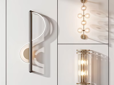 Modern Wall Lamp With Sleek Metal Frame And Glass Elements For Warm Lighting Effect 3d model