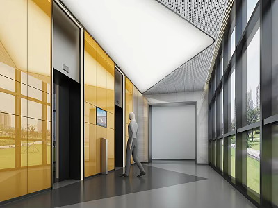 modern elevator hall elevator aisle hall 3d model