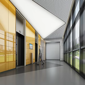 modern elevator hall elevator aisle hall 3d model