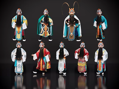 2D Peking Opera Character Sheng Dan Jing Mo Chou Lao Sheng Drama Role Local Drama 3d model