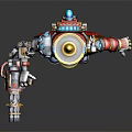 Nutcracker Soldier Character In Red Military Uniform With Ornate Hat And Mechanical Weapon