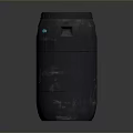 Practical Household Black Waste Bin Featuring Worn Surface Open Top And Side Handle