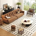 Sofa coffee table combination 3d model