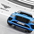Blue Bentley Luxury SUV Exterior Design With Glossy Finish And Black Wheels