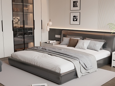 Modern Italian Double Bed 3d model