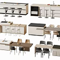 Modern Bar Counter Design With Stools And Different Cabinet Layout Options 3d model