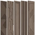 Modern Wooden Wall Panels With Geometric Patterns And Textured Designs 3d model