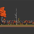modern multiplayer square crowd figure crowd 3d model