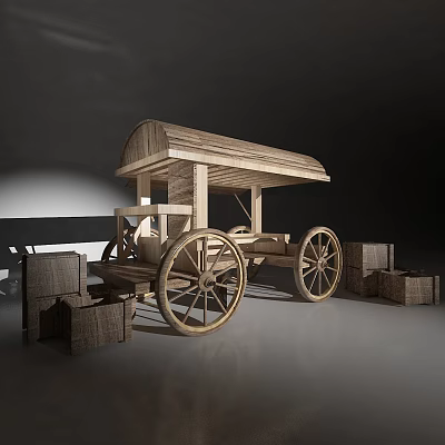 New Chinese-style Wooden Sale Truck 3d model New Chinese-style Wooden Sale Truck 3d model