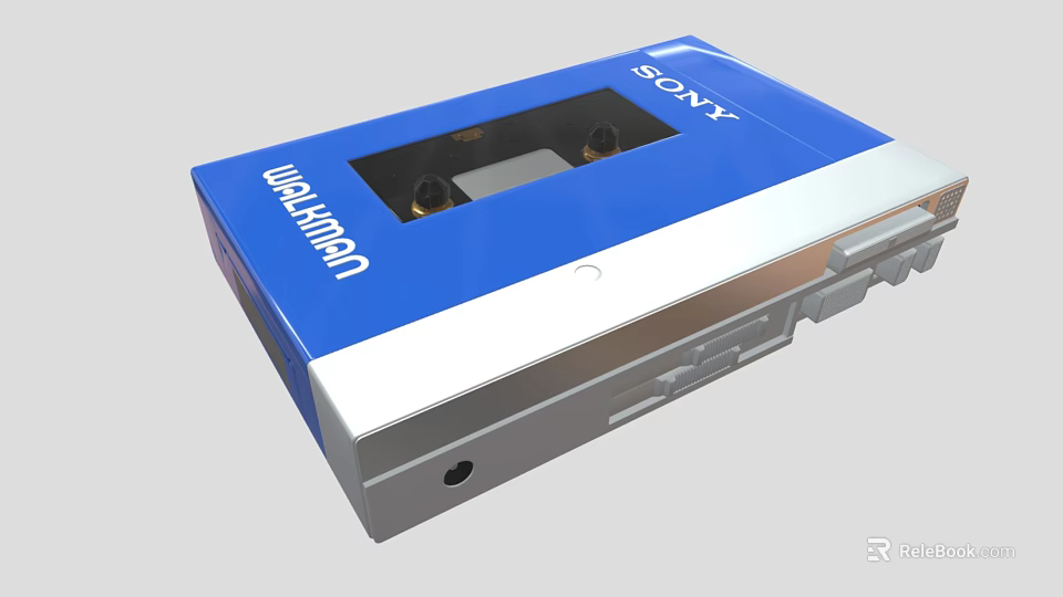 Sony Walkman Portable Cassette Player With Blue And Silver Classic Design 3d model 