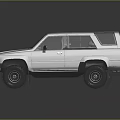 Classic Silver Square Body SUV With Off Road Tires And Shiny Exterior