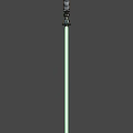 Futuristic Sci Fi Weapon Green Glowing Lightsaber With Metallic Hilt On Green Screen Background