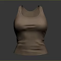 Brown Tank Top For Daily Wear With Soft Fabric And Slim Fit Design