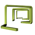 Abstract Green Nested Square Frames in Three Dimensional Geometric Design 3d model