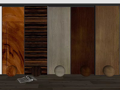 Various Wooden Wall Panels With Different Grain Patterns For Interior Design 3d model