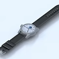 Black Leather Strap Wristwatch With White Dial And Classic Analog Design