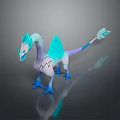 Turquoise And White Dragon Game Movie Character With Blue Claws And Diamond Shaped Tail Tip