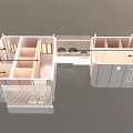Architectural Model of House Interior Layout With Room Divisions Stairs and Windows